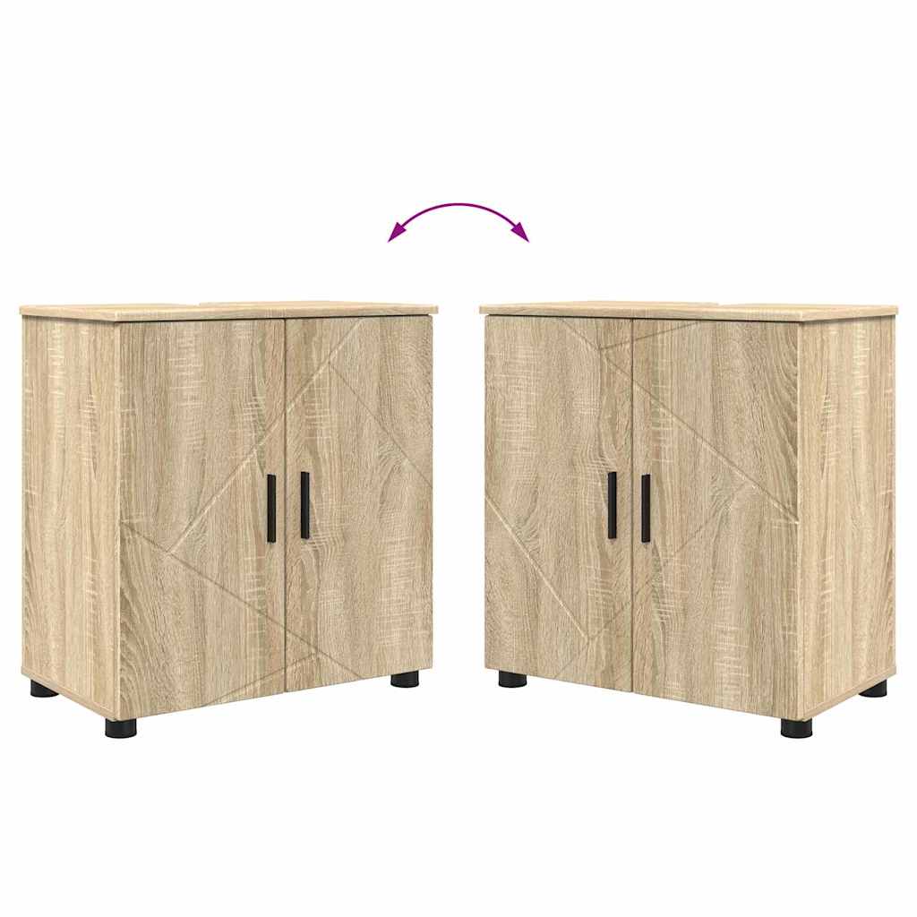 Vonios baldų rinkinys su saugykla 4 pcs Sonoma ąžuolas