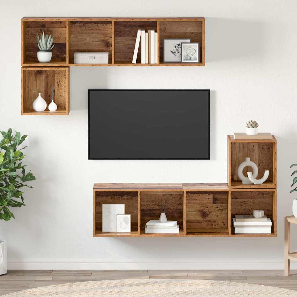 TV spintelių komplektas 4 vnt. Senovinis medis Apdirbta mediena