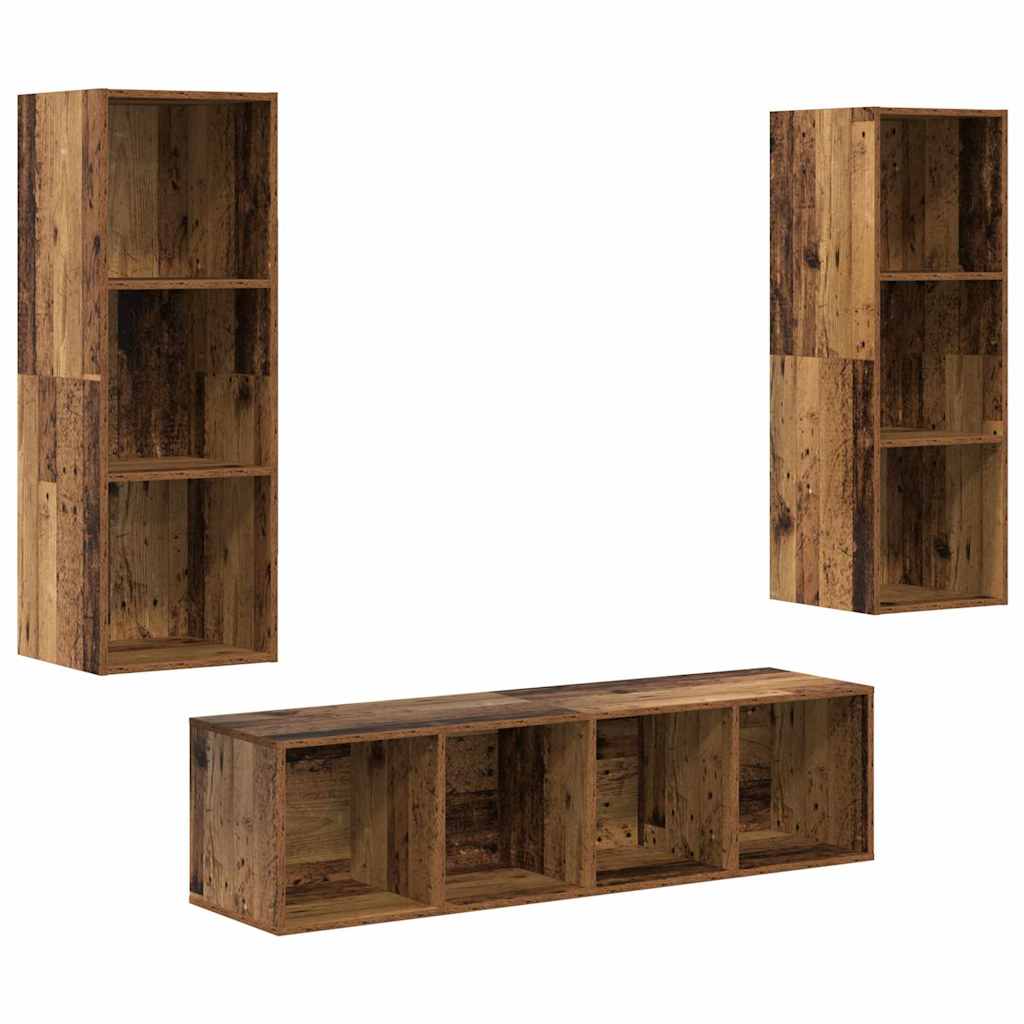 TV spintelės komplektas 3 pcs Sena mediena 37 x 37 x 142.5 cm