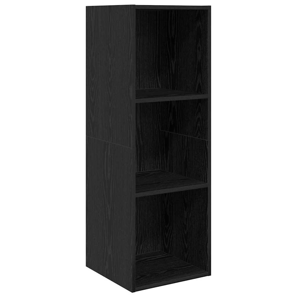 TV spintelės komplektas 3 pcs juoda ąžuolo 37 x 37 x 142.5 cm