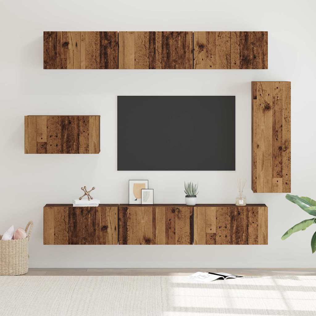 TV skapja komplekts 8 gab. Vecs koks 30,5 x 30 x 90 cm