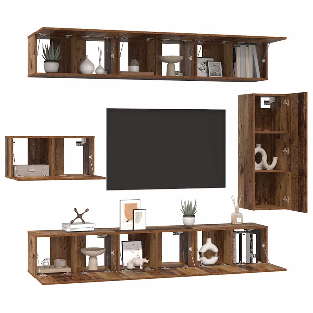 TV skapja komplekts 8 gab. Vecs koks 30,5 x 30 x 90 cm