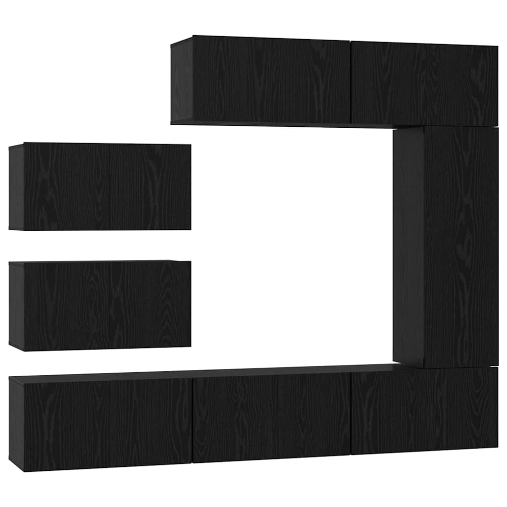 TV kabineto rinkinys 8 pcs Juodas ąžuolas 30.5 x 30 x 90 cm