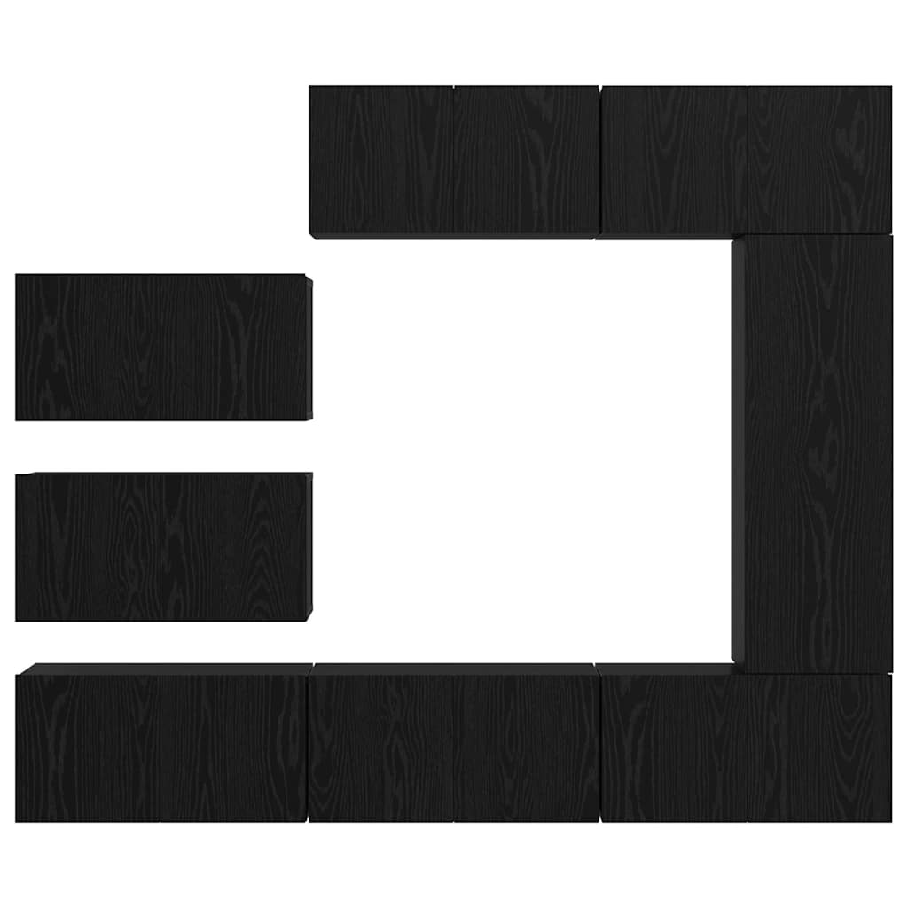 TV kabineto rinkinys 8 pcs Juodas ąžuolas 30.5 x 30 x 90 cm