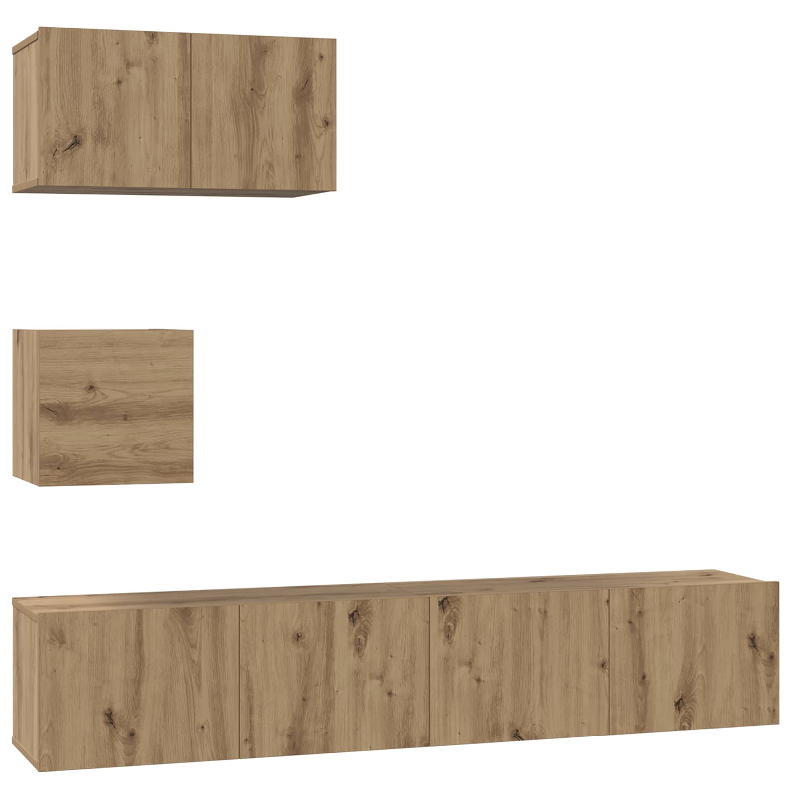 TV cabinet set 3 pcs Craftsmen Oak
