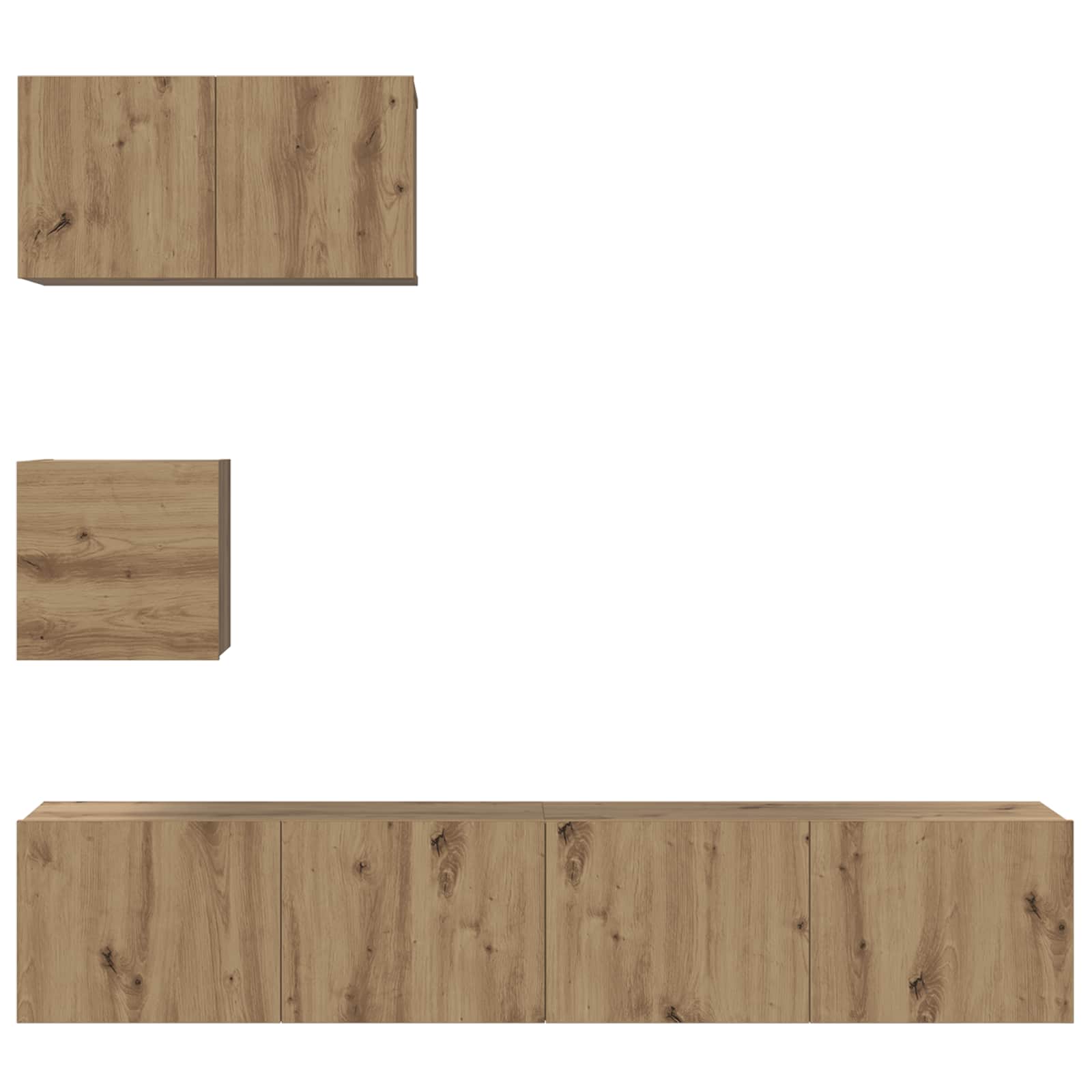 TV cabinet set 3 pcs Craftsmen Oak