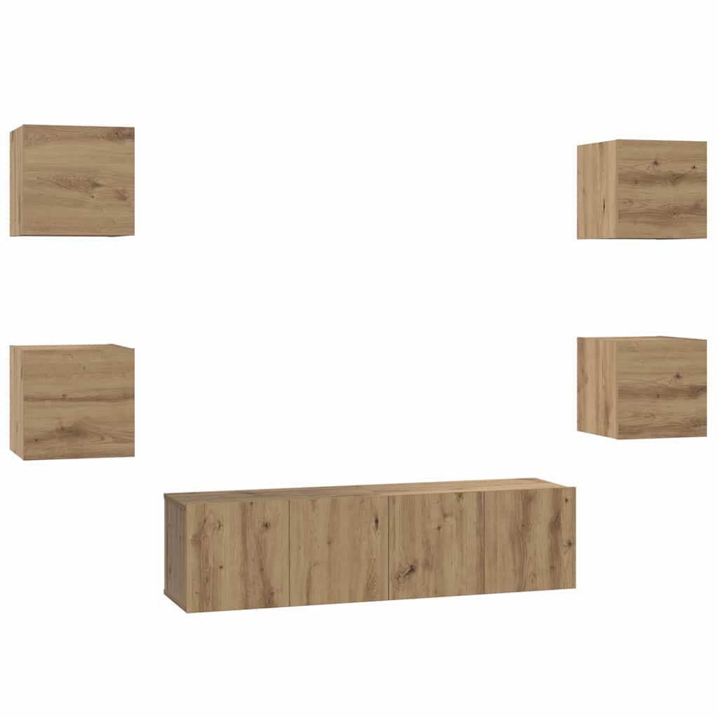 TV cabinet set 6 pcs Artisan oak