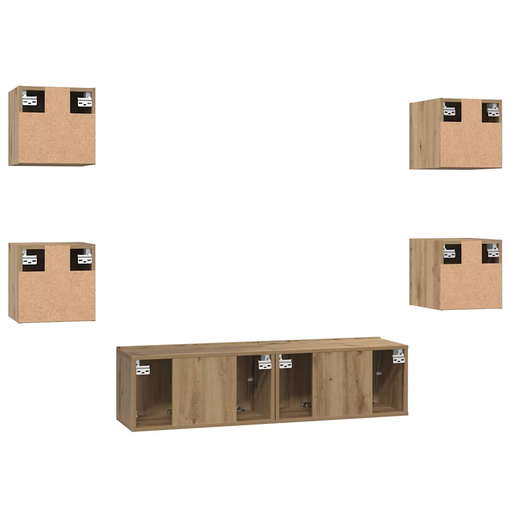TV cabinet set 6 pcs Artisan oak