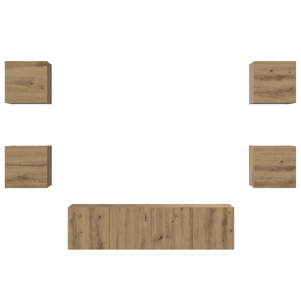 TV cabinet set 6 pcs Artisan oak