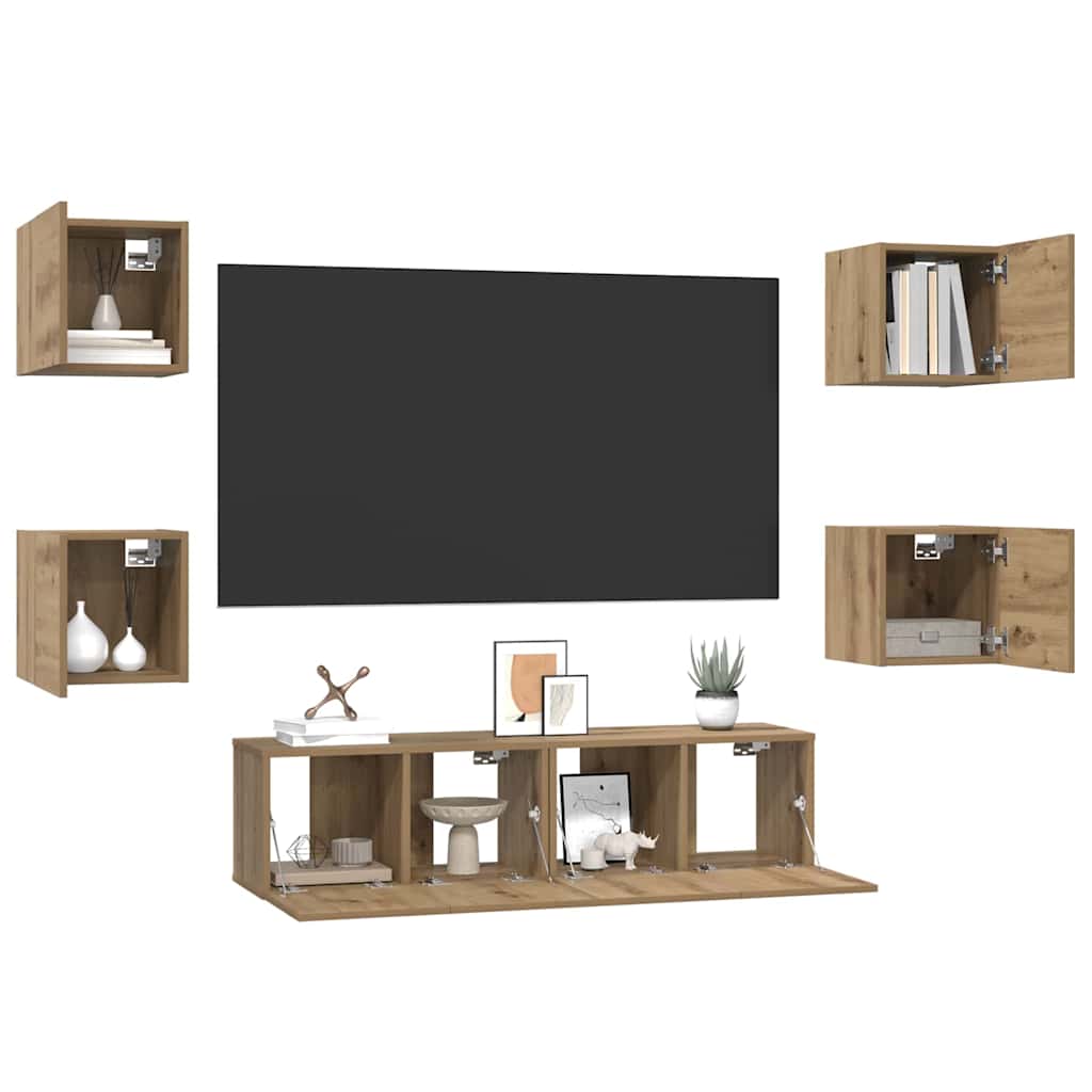 TV cabinet set 6 pcs Artisan oak