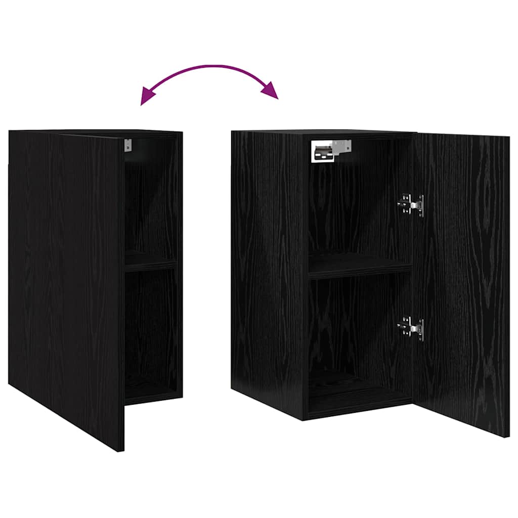 TV spintelių komplektas 7 pcs Juodas ąžuolas 30,5 x 30 x 60 cm