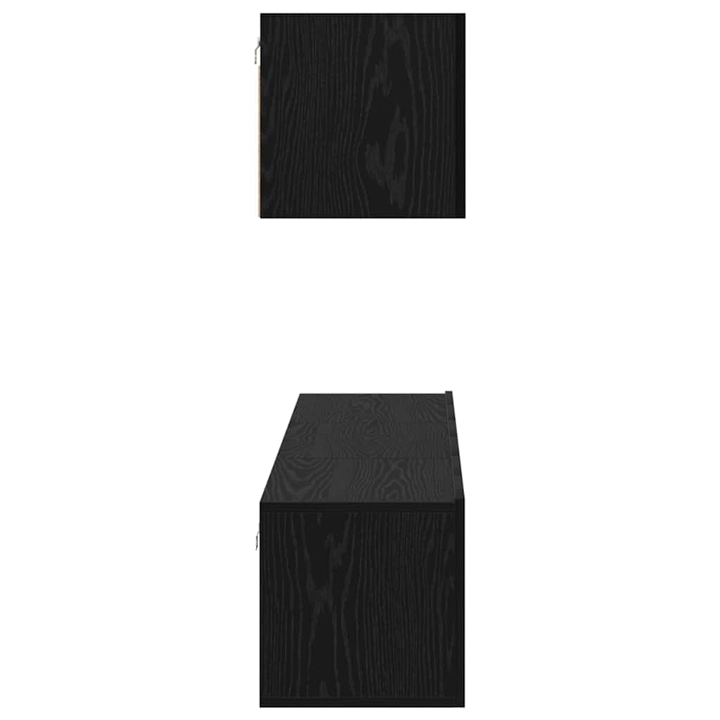 TV komplekts Cits ar uzglabāšanas vietu ar durvīm 4 gab. Melns ozols 60 x 30 x 30 cm