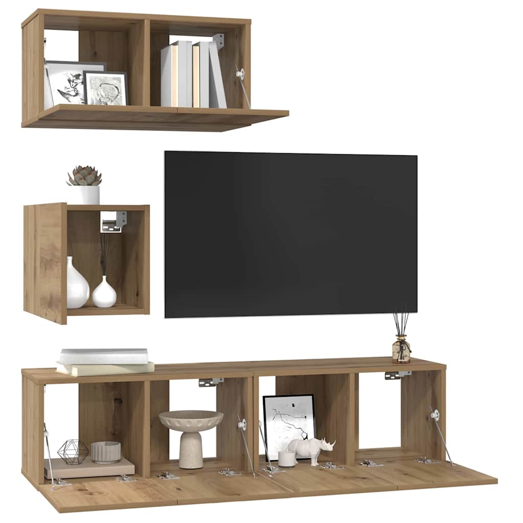 TV spintelių komplektas 4 vnt. Amatininkų ąžuolas