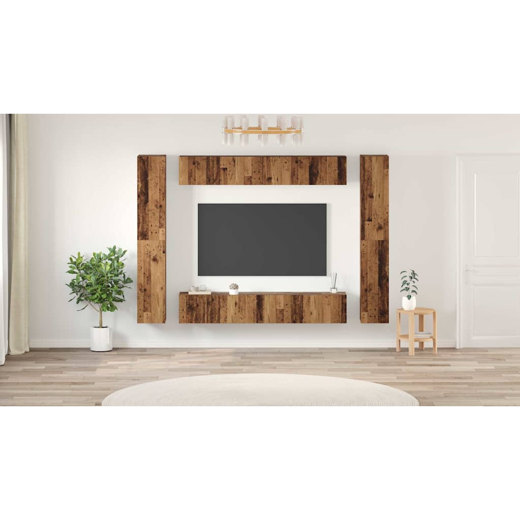 TV spintelių komplektas 10 pcs Senovinis medis Apdirbta mediena