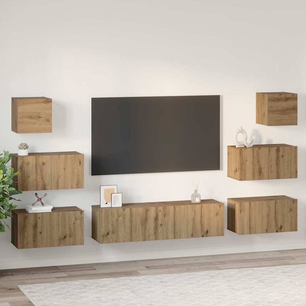 TV spintelių komplektas 8 vnt. Amatininkų ąžuolas