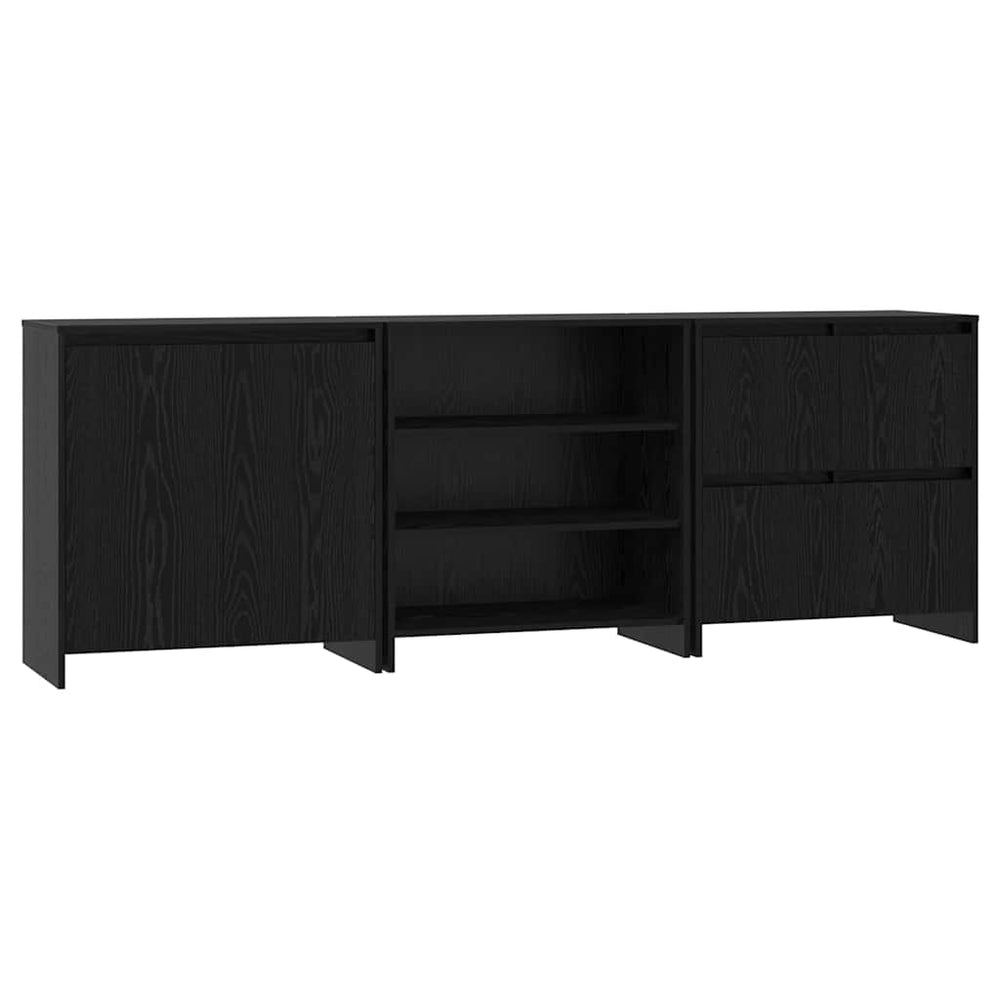 Kabalas 3 pcs juoda ąžuolo 70 x 41 x 75 cm Apdirbta mediena