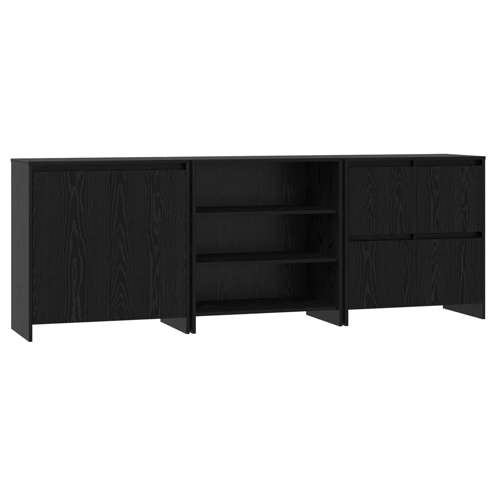 Kabal 3 pcs black oak 70 x 41 x 75 cm Engineered wood