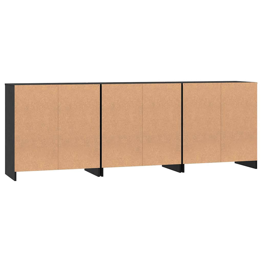 Kabalas 3 pcs juoda ąžuolo 70 x 41 x 75 cm Apdirbta mediena