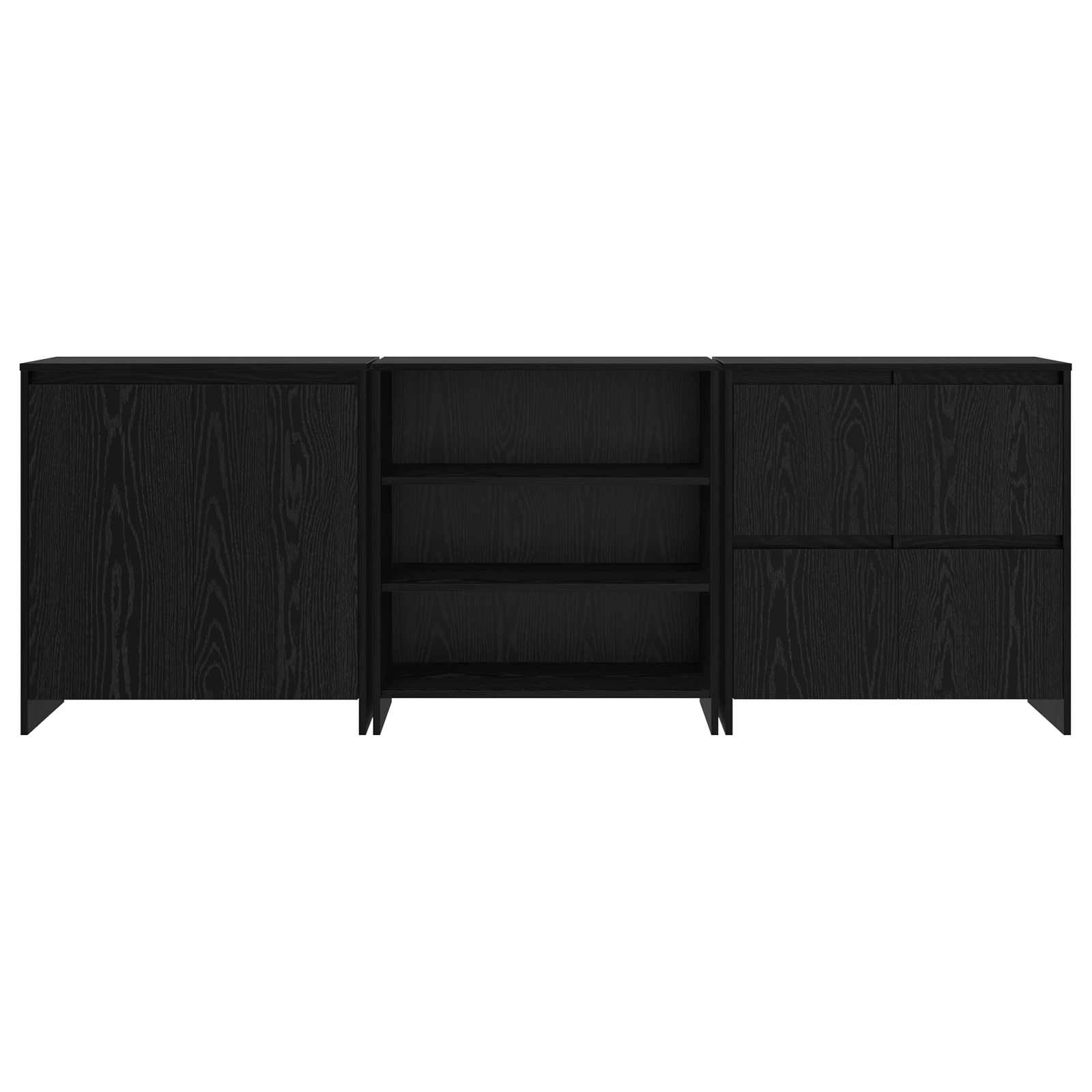 Kabal 3 pcs black oak 70 x 41 x 75 cm Engineered wood