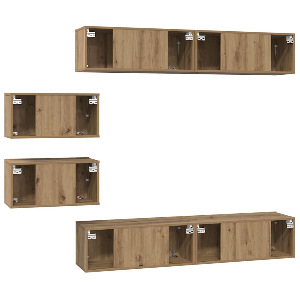 TV spintelių komplektas 6 pcs Amatininkų ąžuolas
