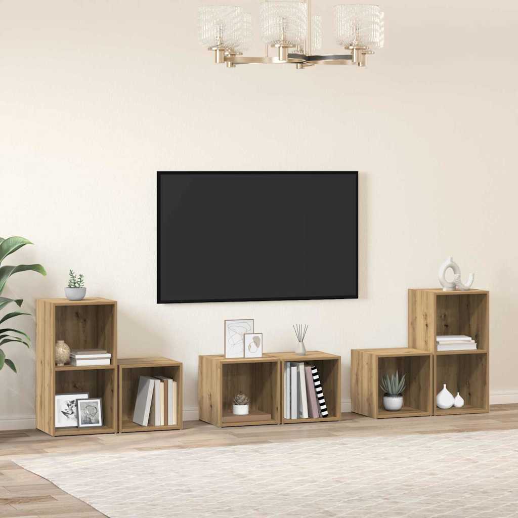 TV spintelių komplektas 6 pcs Amatininkų ąžuolas