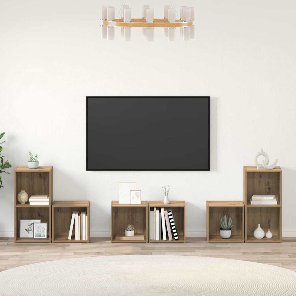TV spintelių komplektas 6 pcs Amatininkų ąžuolas