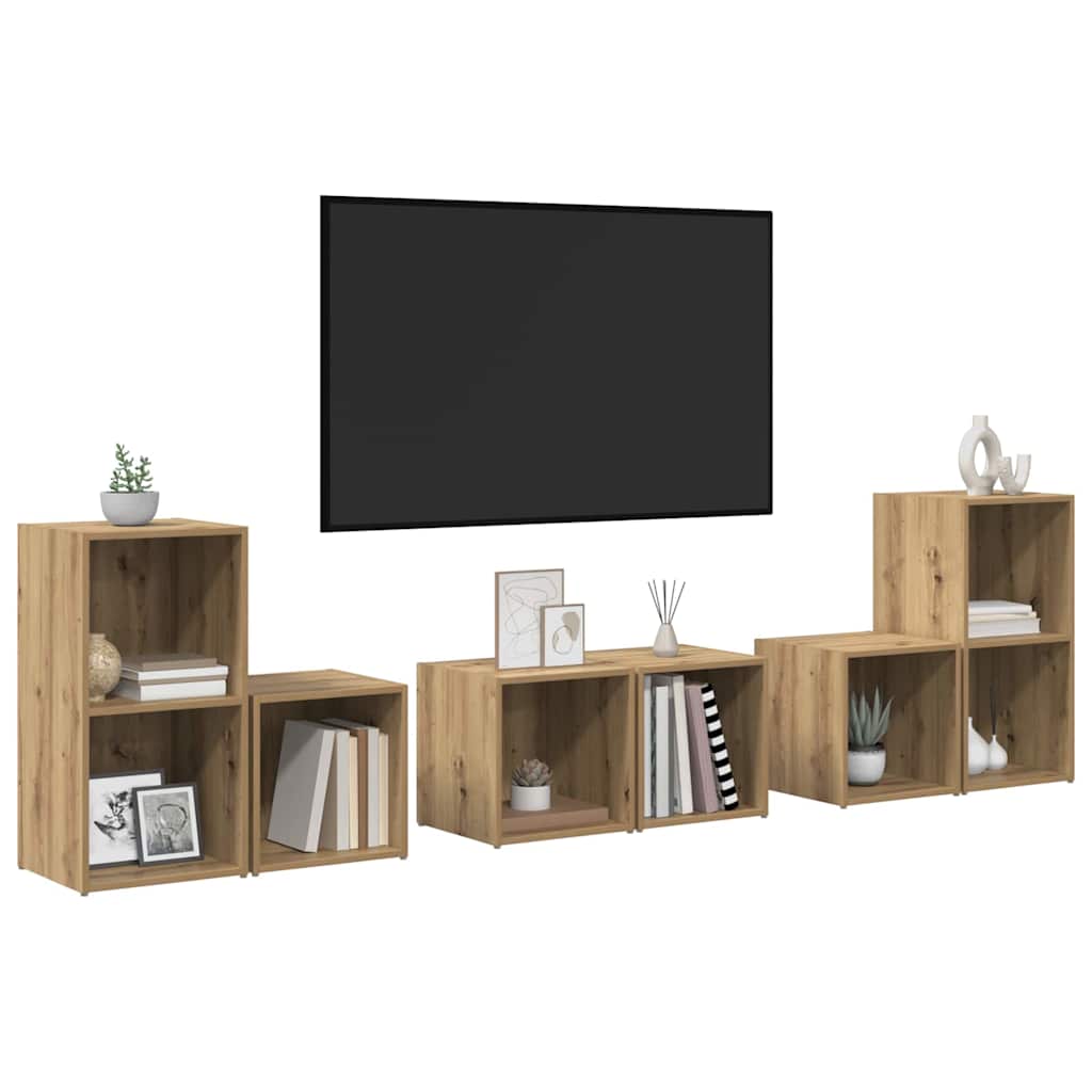 TV spintelių komplektas 6 pcs Amatininkų ąžuolas