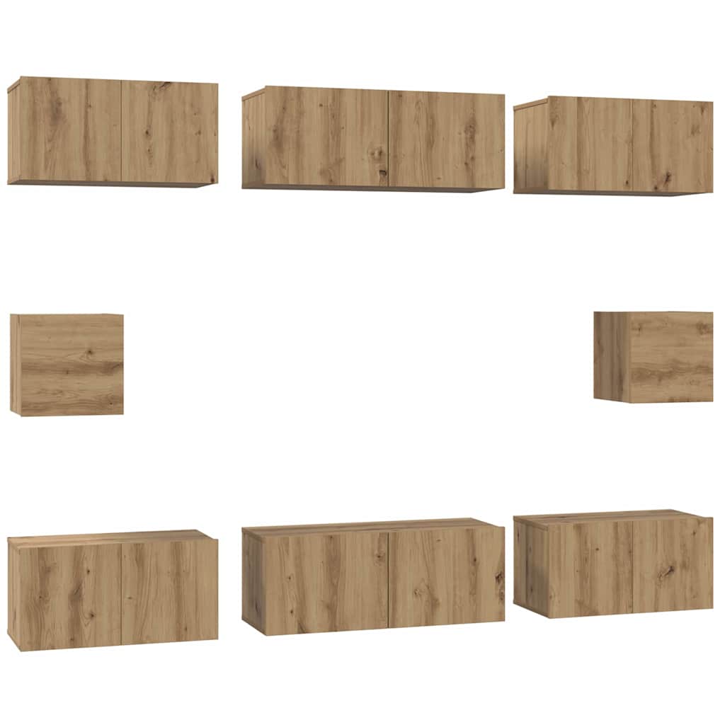 TV cabinet set 8 pcs Artisan oak