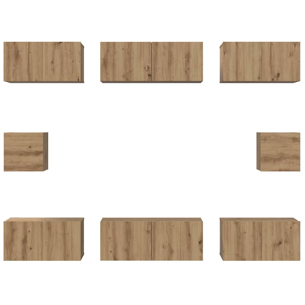 TV cabinet set 8 pcs Artisan oak