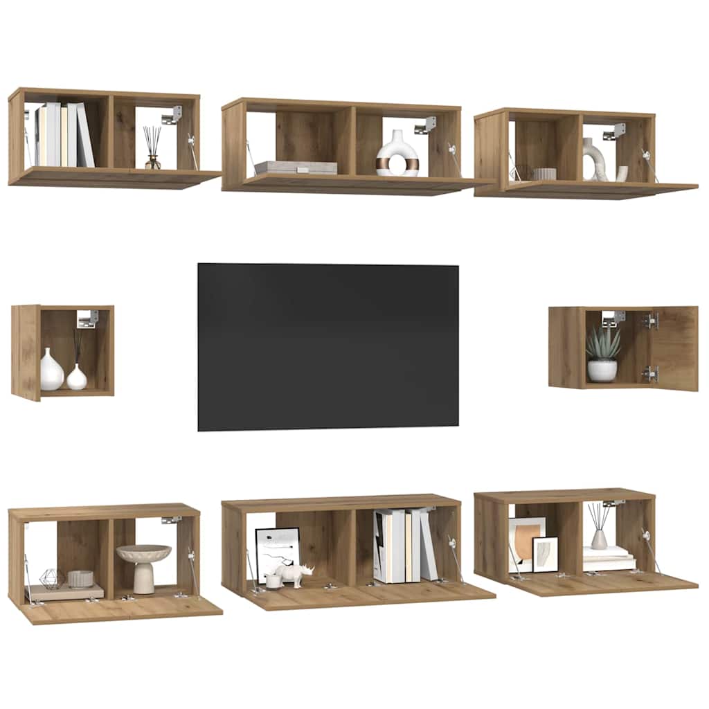 TV cabinet set 8 pcs Artisan oak