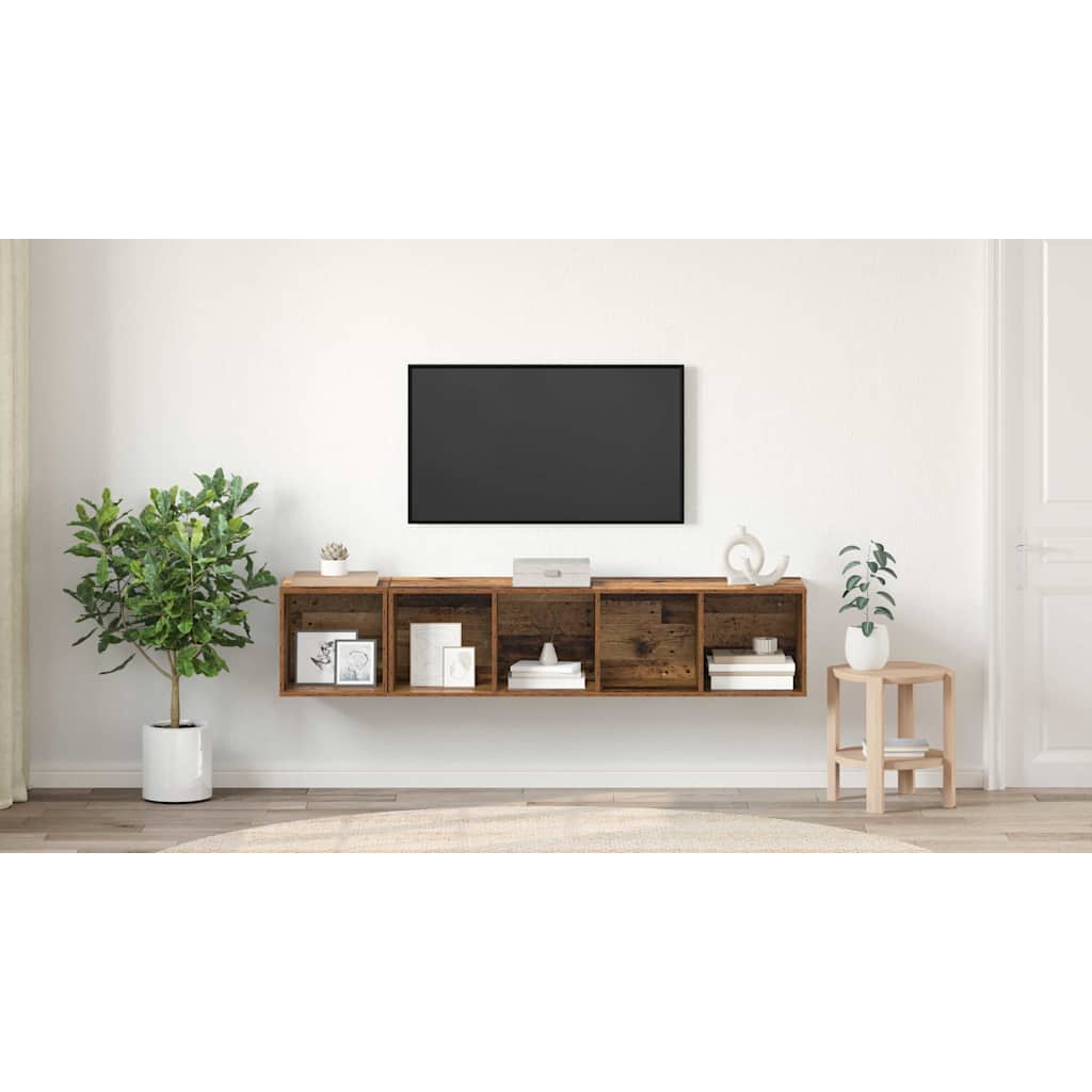 TV spintelės komplektas 2 pcs Sena mediena 37 x 37 x 142.5 cm