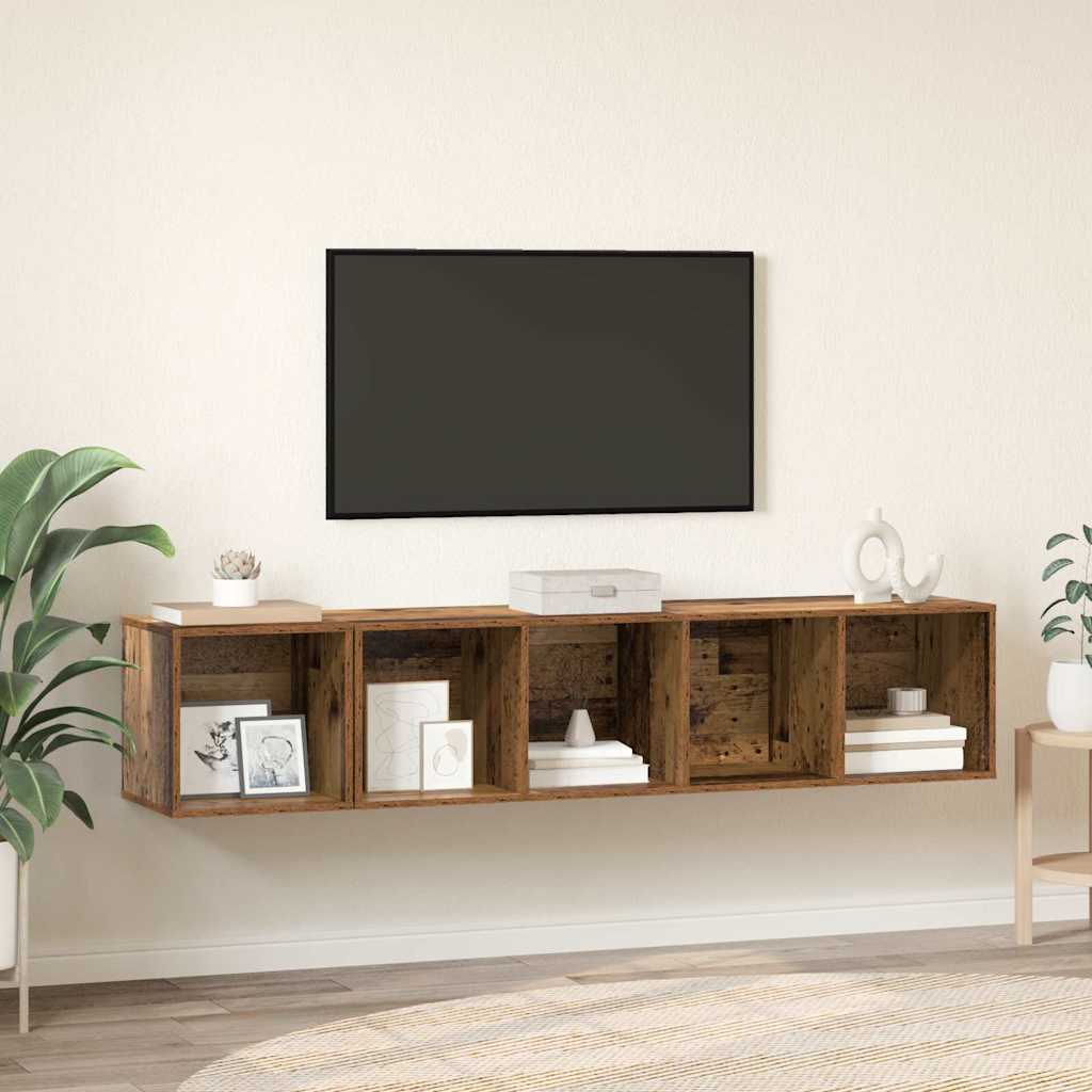 TV skapja komplekts, 2 gab., veca koka, 37 x 37 x 142,5 cm