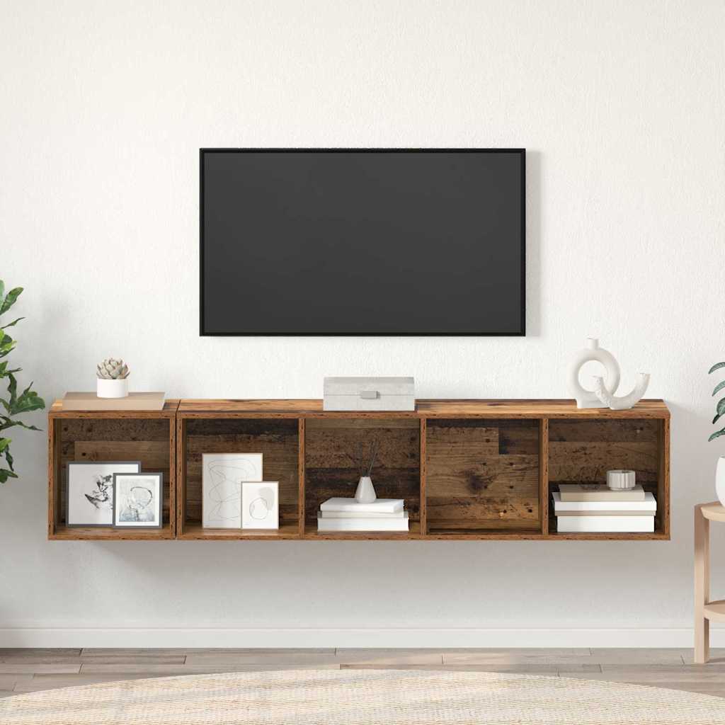 TV skapja komplekts, 2 gab., veca koka, 37 x 37 x 142,5 cm