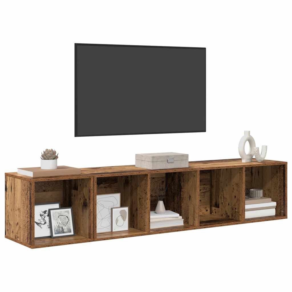 TV skapja komplekts, 2 gab., veca koka, 37 x 37 x 142,5 cm