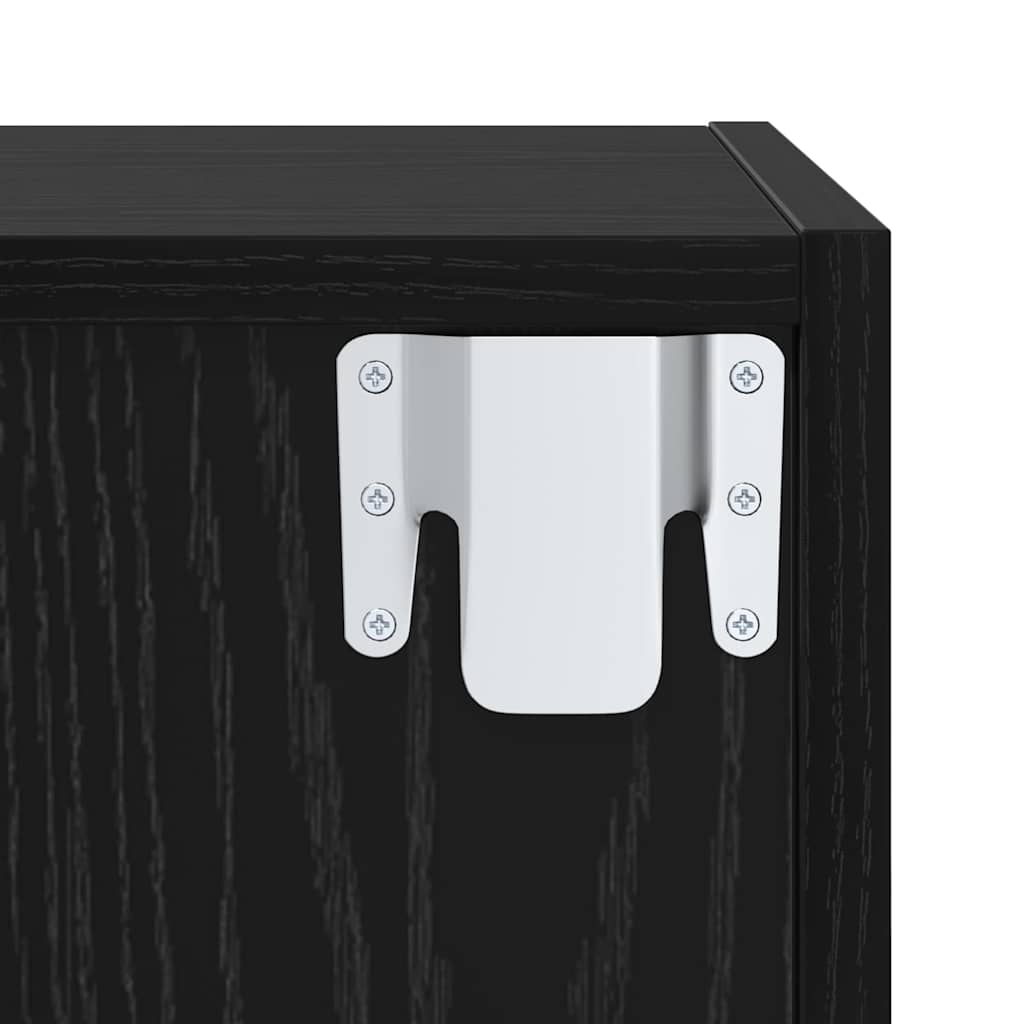 TV spintelės komplektas 2 pcs juoda ąžuolo 37 x 37 x 142.5 cm