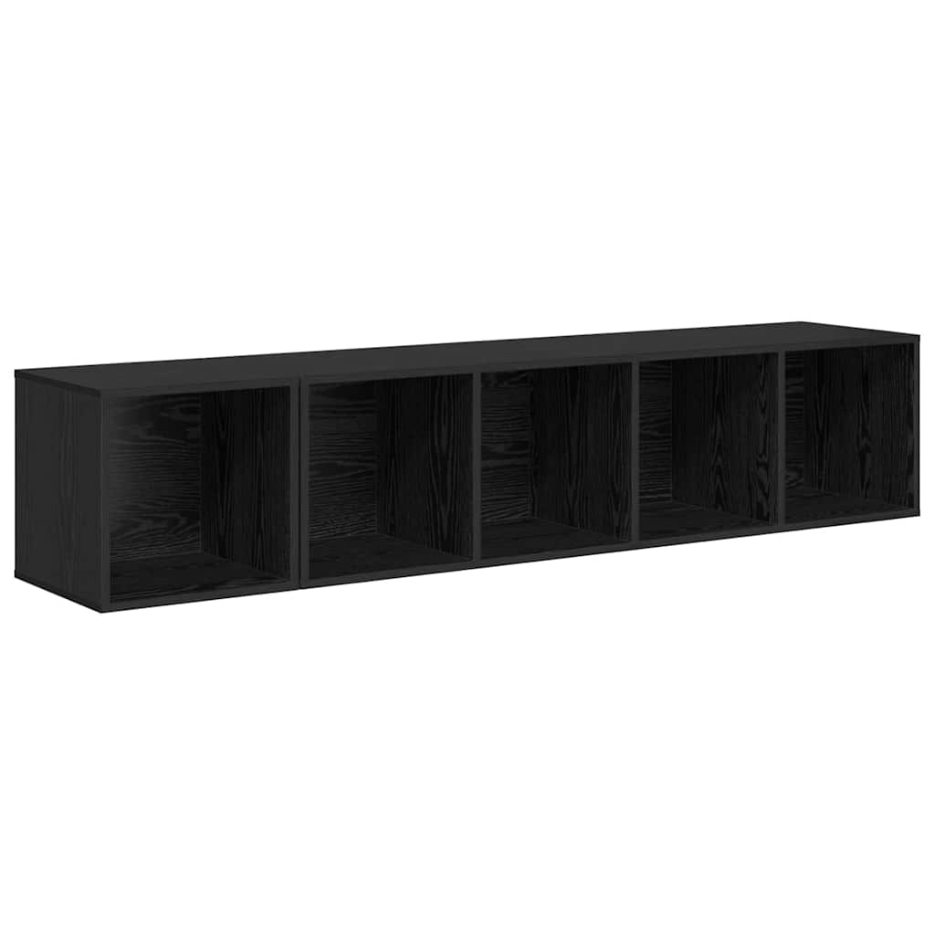 TV spintelės komplektas 2 pcs juoda ąžuolo 37 x 37 x 142.5 cm