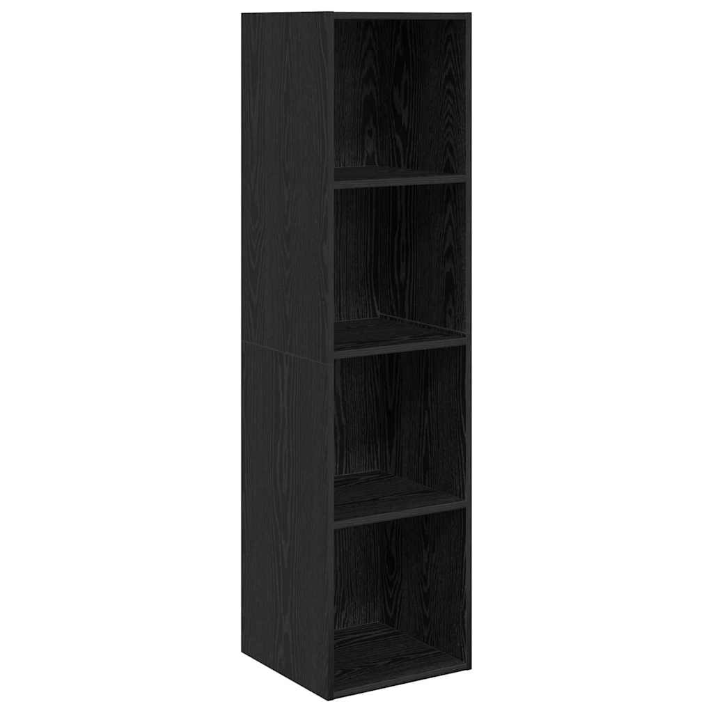 TV spintelės komplektas 2 pcs juoda ąžuolo 37 x 37 x 142.5 cm
