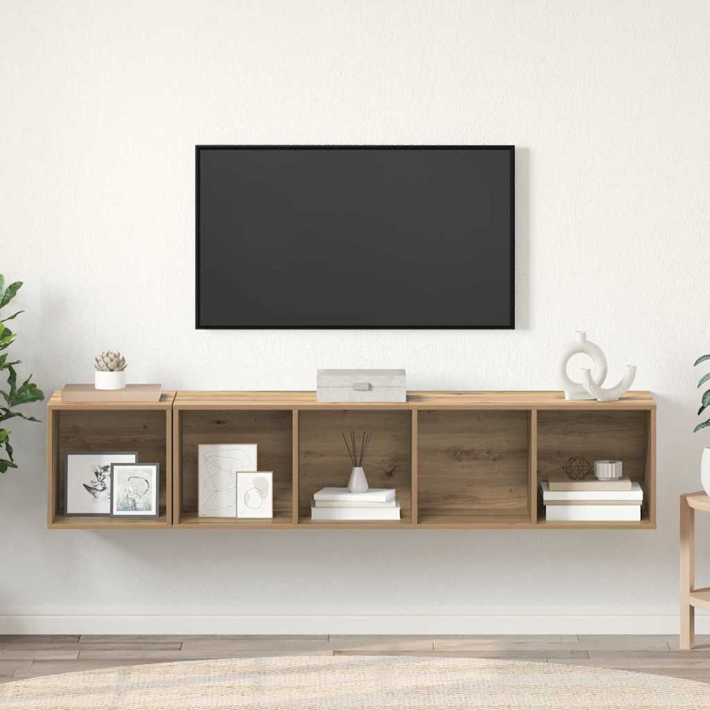 TV cabinet set with storage 2 pcs artisan oak