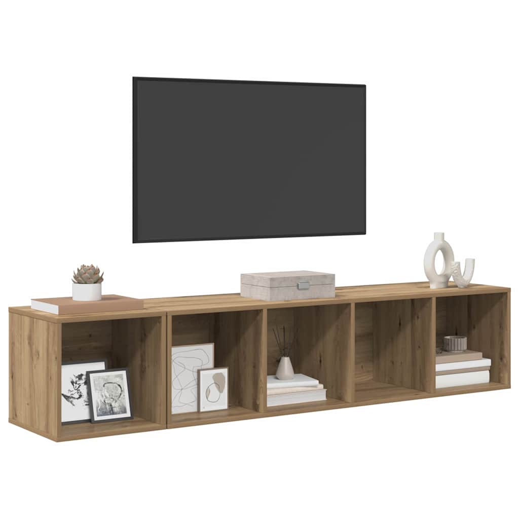 TV cabinet set with storage 2 pcs artisan oak