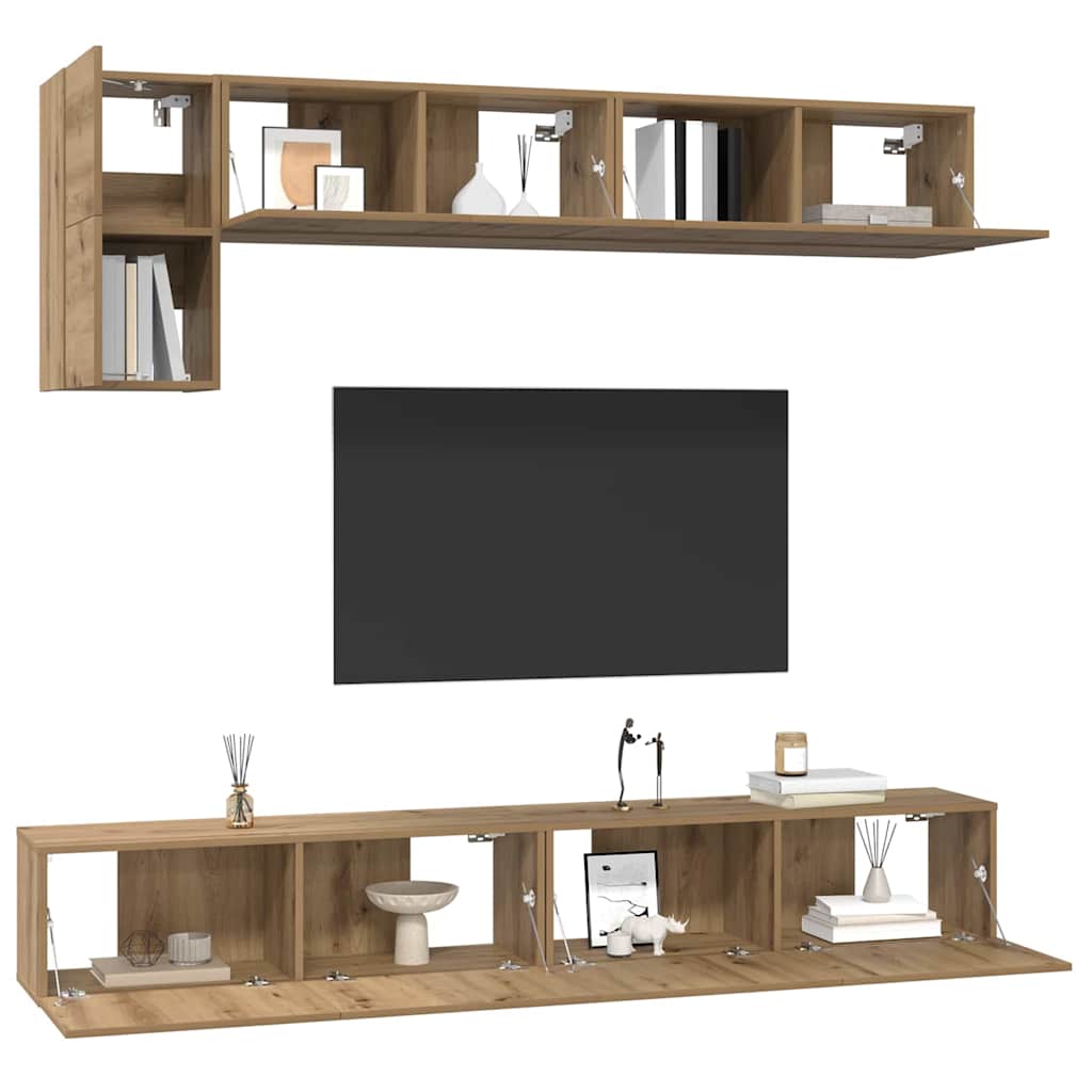 TV spintelių komplektas 5 pcs artisano ąžuolo Vidutinė 100 cm