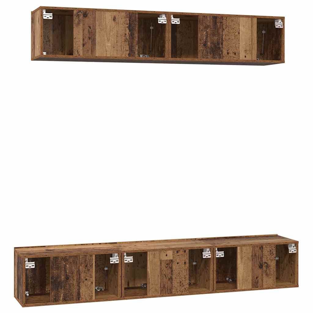 TV spintelių komplektas 5 pcs Sena mediena Standartinė Vidutinė