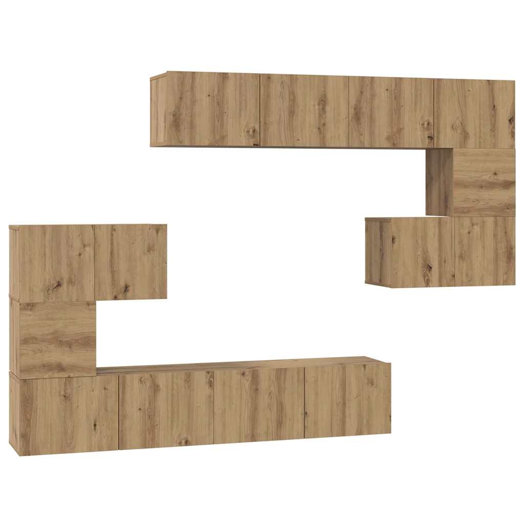 TV spintelių komplektas 8 pcs Amatininkų ąžuolas