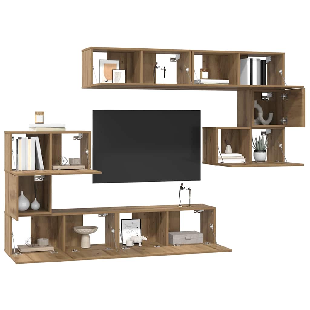 TV spintelių komplektas 8 pcs Amatininkų ąžuolas