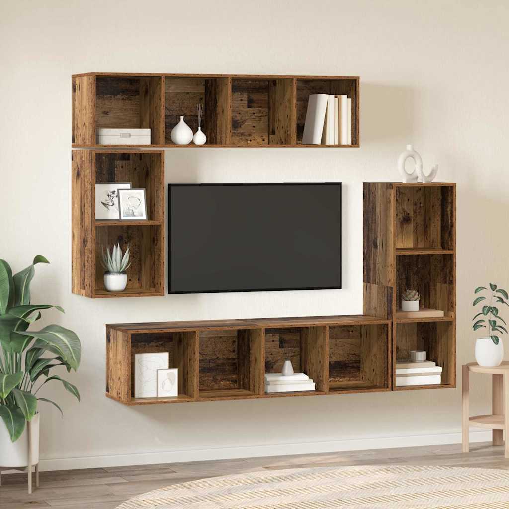 TV spintelių komplektas 4 pcs Sena mediena Apdirbta mediena