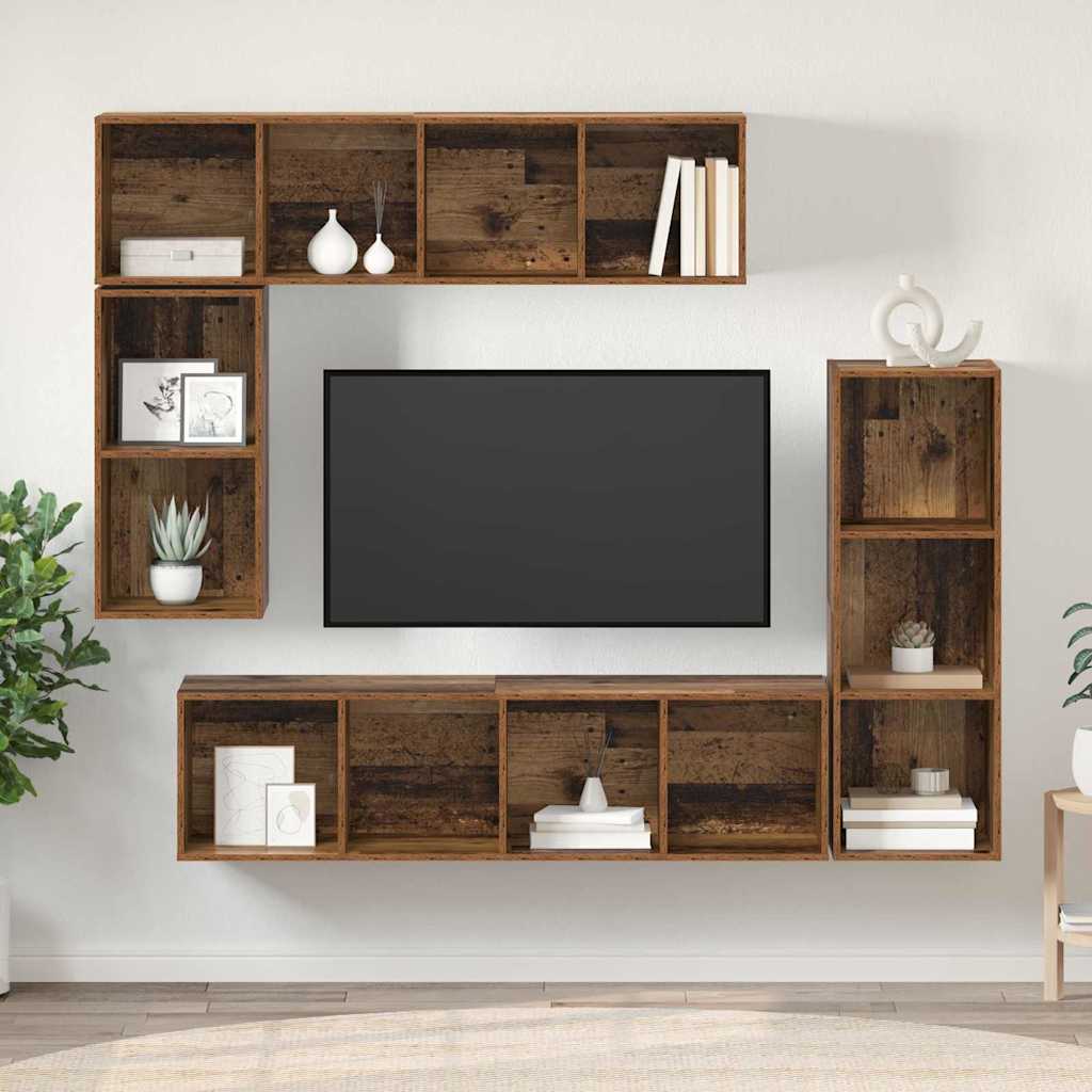 TV spintelių komplektas 4 pcs Sena mediena Apdirbta mediena