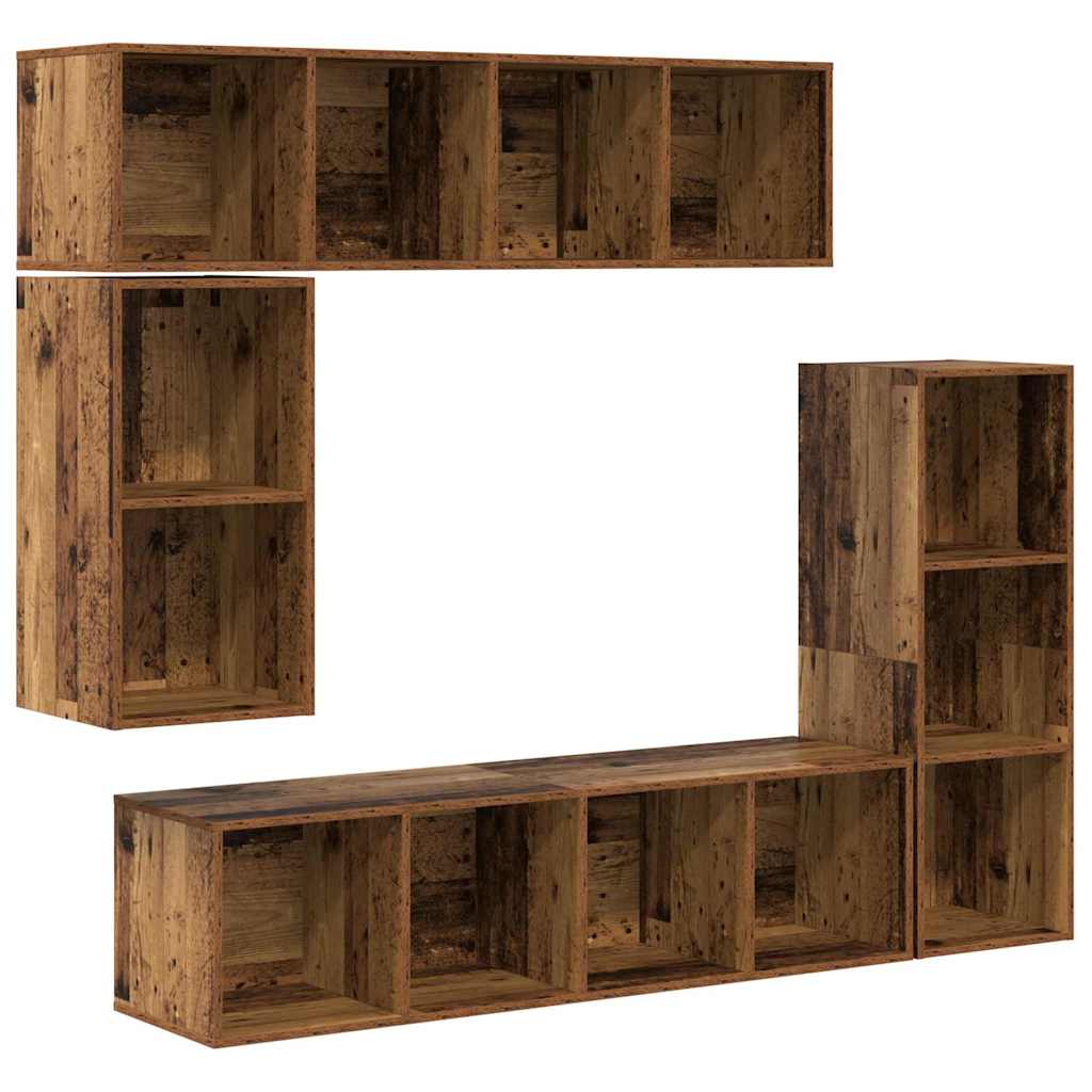 TV spintelių komplektas 4 pcs Sena mediena Apdirbta mediena