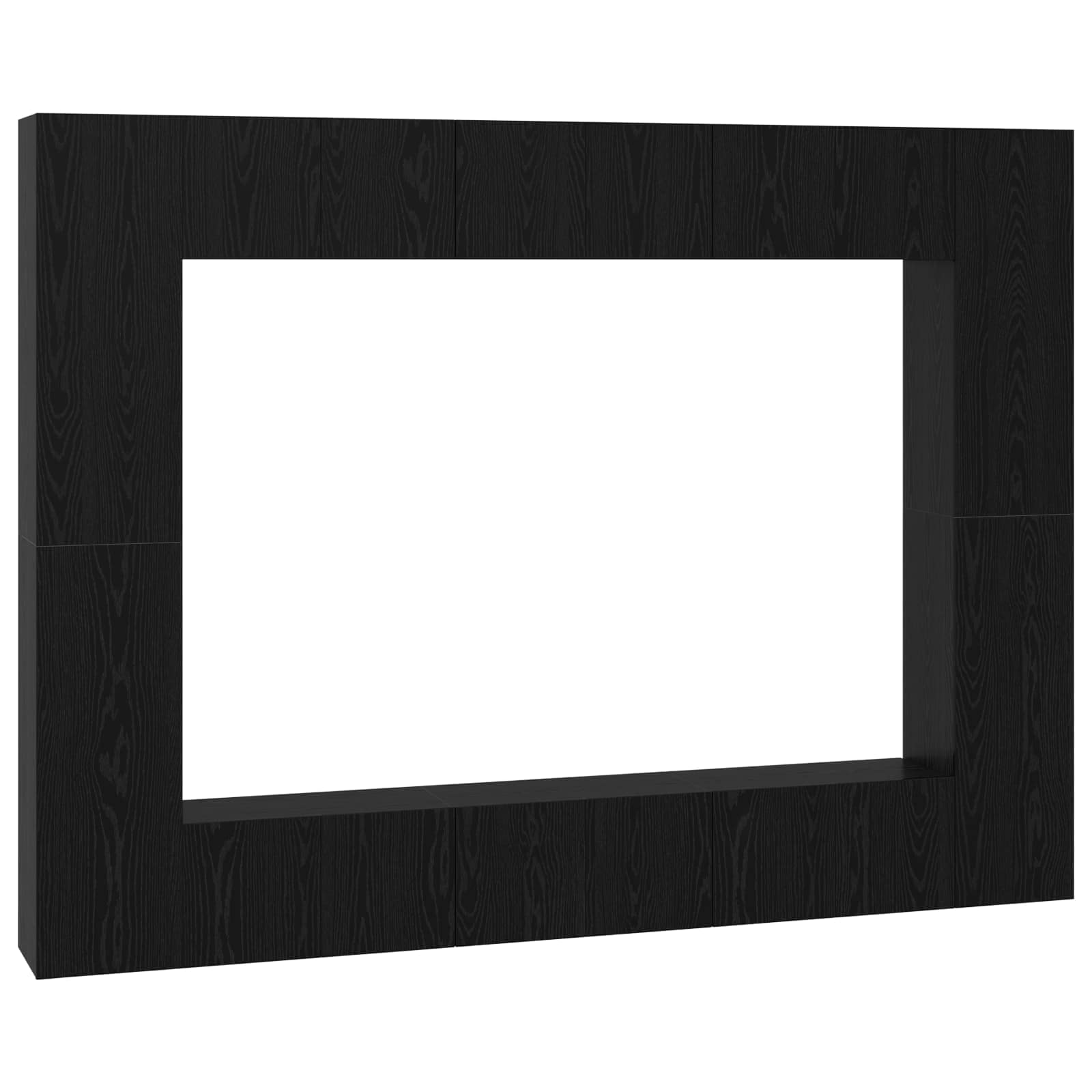 TV skapju komplekts 10 gab. Melns ozols 30,5 x 30 x 90 cm