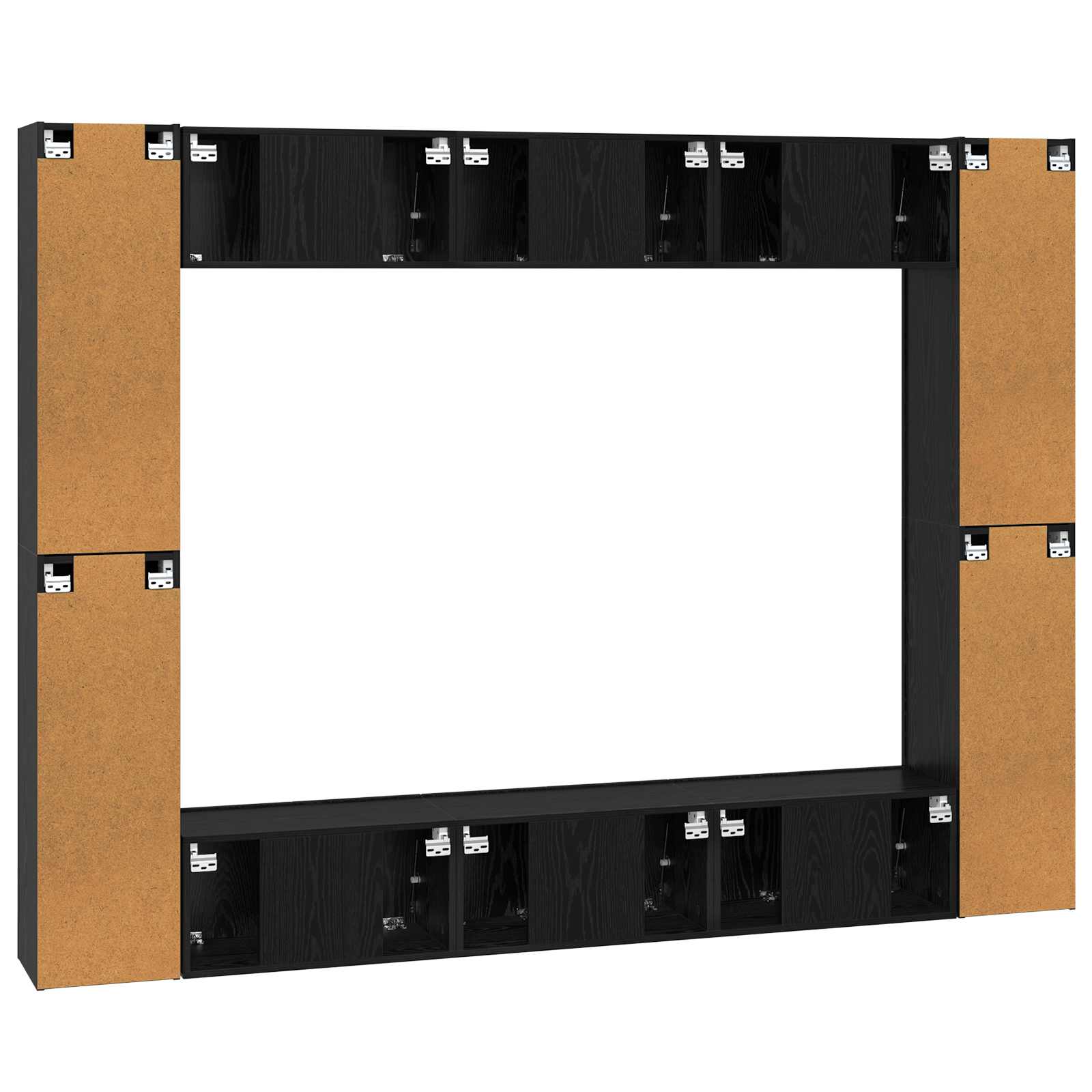 TV skapju komplekts 10 gab. Melns ozols 30,5 x 30 x 90 cm