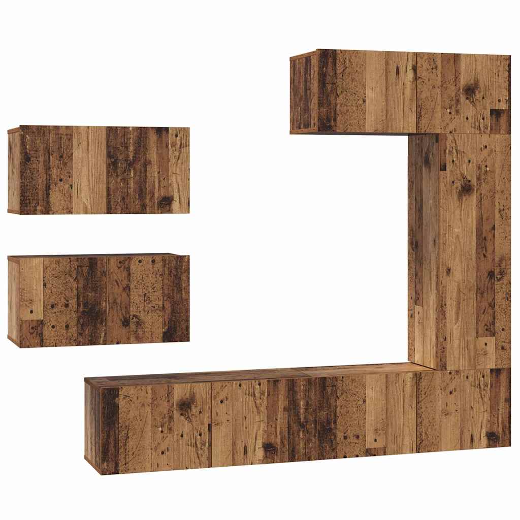TV spintelių komplektas 6 pcs Sena mediena 30.5 x 30 x 90 cm