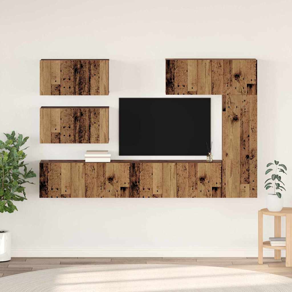 TV spintelių komplektas 6 vnt. Senovinis medis Apdirbta mediena